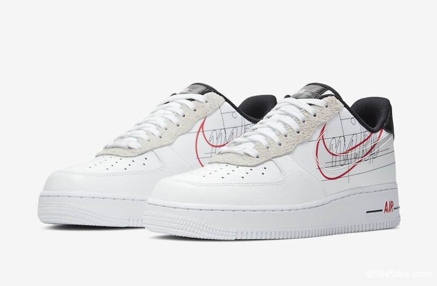 耐克Nike Air Force 1 Script Swoosh预计将于8月10日发售小伙伴们手速要快哦！货号：CK9257-100