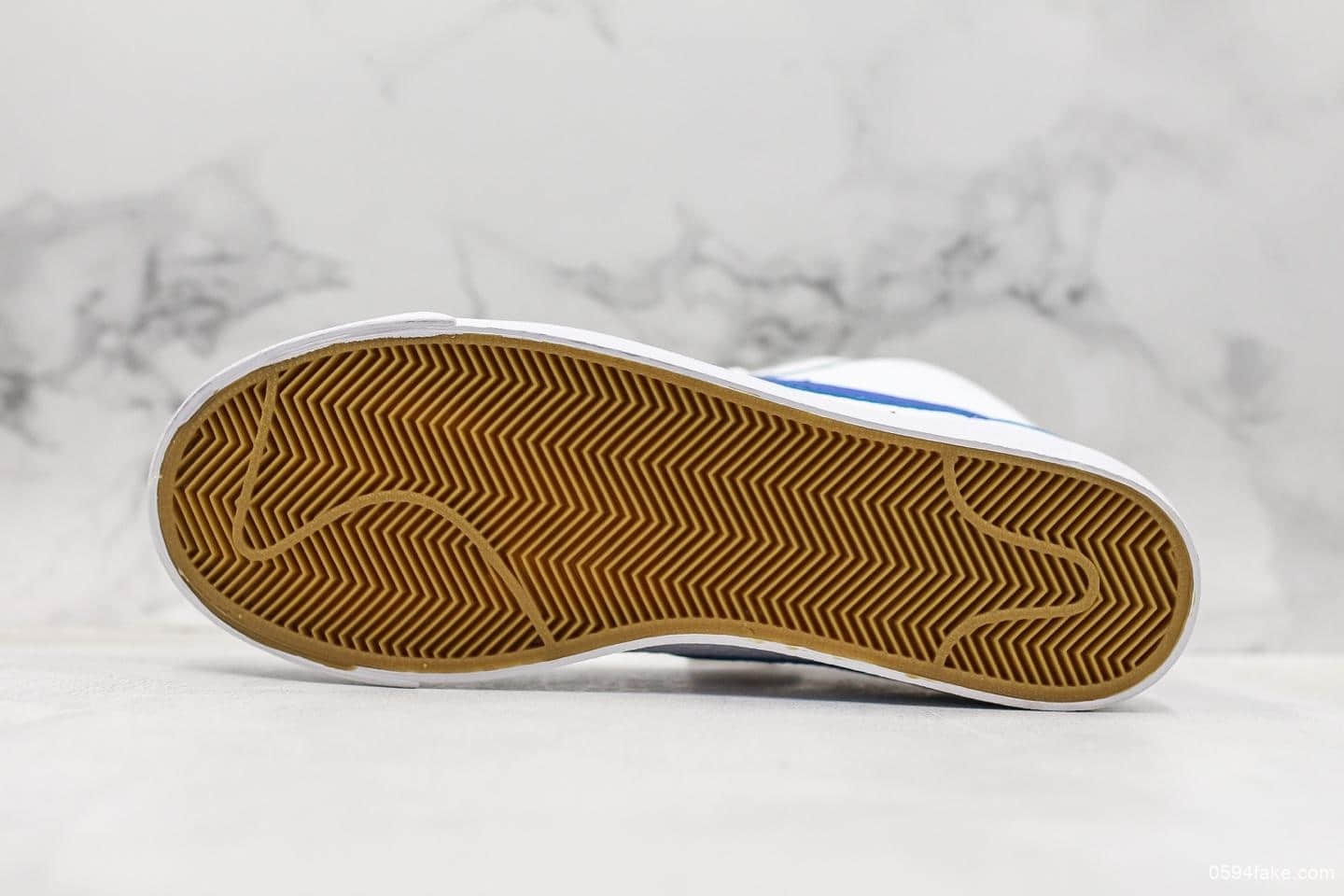 耐克Nike Blazer Mid Retro回归复刻复古经典公司级版本开拓者休闲运动板鞋白蓝进口荔枝纹头层皮 货号：845054-100