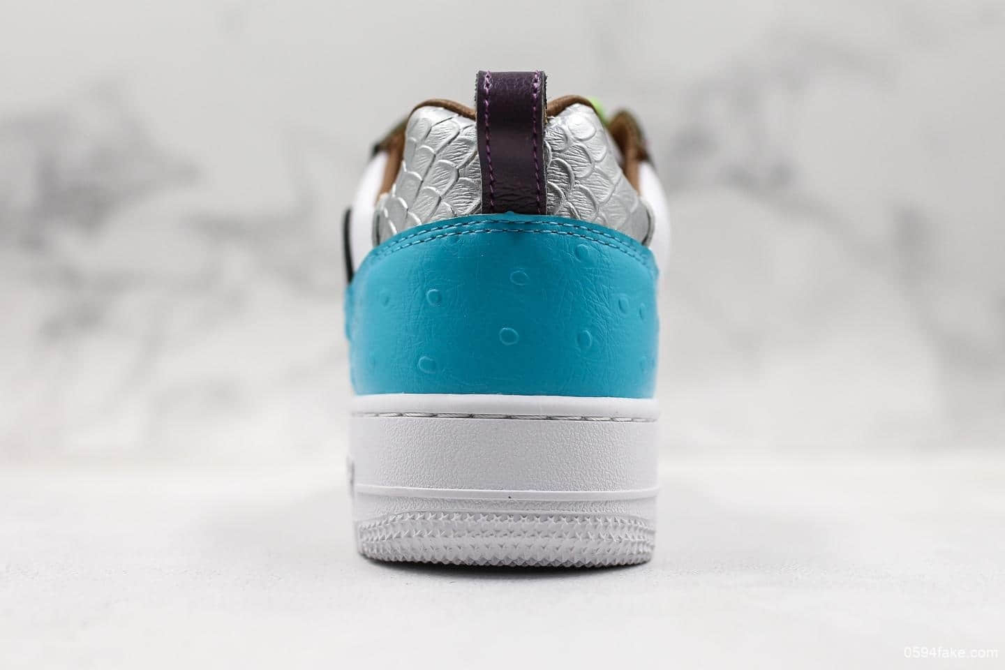 耐克Nike Air Force 1´07 Low Premium AC Travis Scott纯原版本空军一号经典百搭休闲运动板鞋白浅兰深紫反钩 货号：630939-208