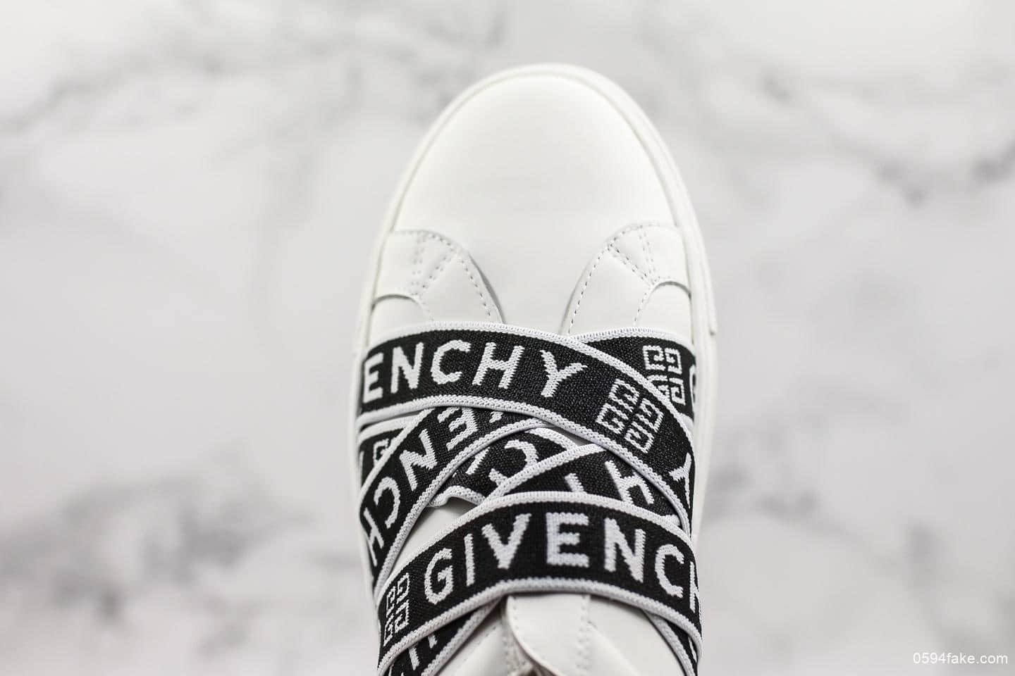 纪梵希Givenchy Low-top lace-up sneakers广东原厂纯原本版奢侈小白鞋GVC绑带限定款