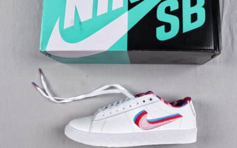 耐克Parra x Nike SB Blazer GT公司级开拓者低帮经典百搭休闲运动板鞋白皮马戏团三色彩钩联名款 货号：CN4507-100