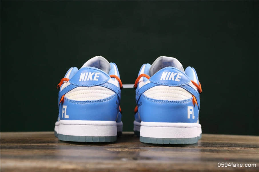 耐克OFF-WHITE x Futura x Nike Dunk公司级版本三方联名低帮AJ1北卡蓝配色 货号：BQ6817-099