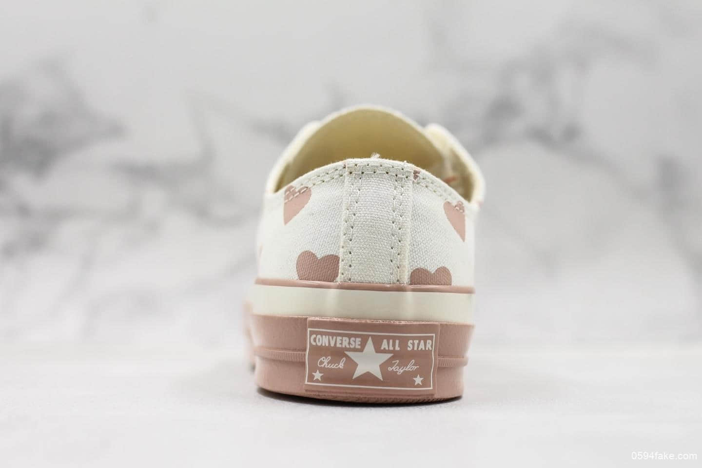 匡威Converse Chuck 70 Low Top Love Graphic真标硫化蓝底1970低帮皮革硫化百搭运动板鞋七夕情人节限定系列米白粉配色