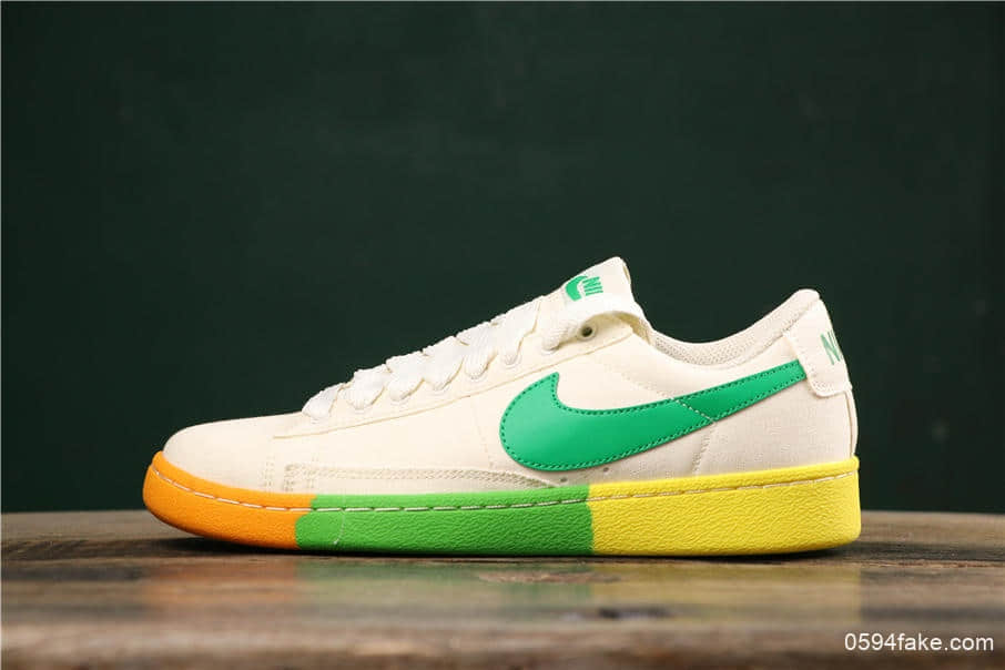 耐克Nike Blazer Bruin Low QS公司级版本彩虹果冻底低帮帆布休闲板鞋 货号：AA1057-103