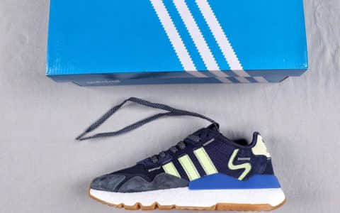 阿迪达斯Adidas Nite Jogger 2019 Boost公司级3M反光联名夜行者复古跑鞋原盒原标全掌Boost科技 货号：EG2956