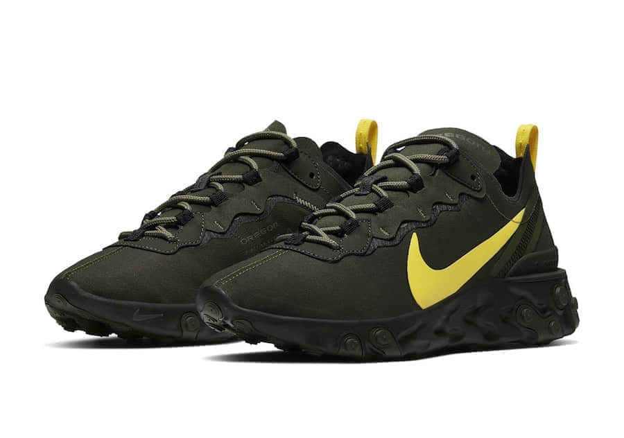 俄勒冈专属配色！Nike React Element 55“Oregon Ducks”这一股浓郁的军事风你能hold住吗？