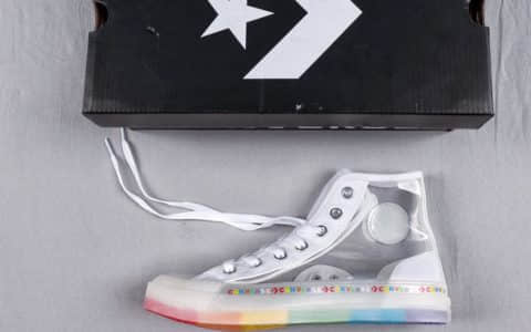 匡威Converse All Star Light Clear Material HI 19SS真标果冻底高品质半透明高帮休闲板鞋 货号：165661C