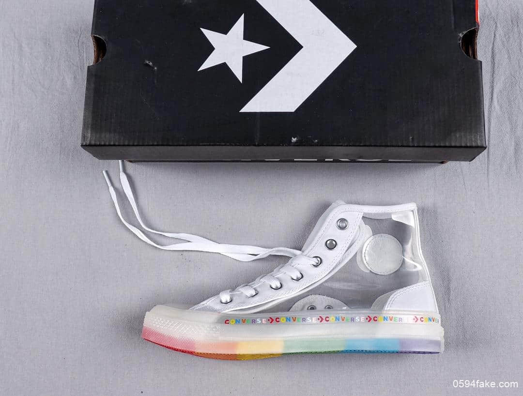 匡威 Converse All Star Light Clear Material HI 19SS真标果冻底高品质半透明高帮休闲板鞋 货号：165661C