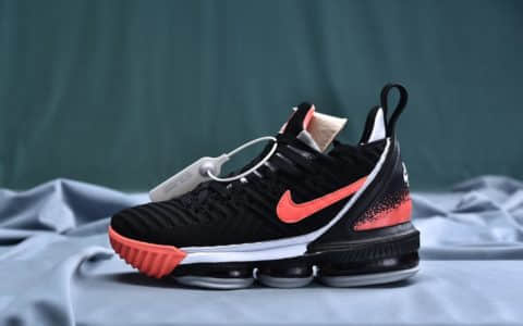 耐克Nike LeBron XVI EP 16 LBJ“Black Hit Lava-Flt”詹姆斯16代签名战靴室内实战中帮篮球鞋黑白荧光火云红纯原版本 货号：CI1521-001