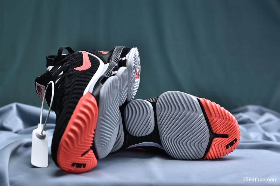 耐克Nike LeBron XVI EP 16 LBJ“Black Hit Lava-Flt”詹姆斯16代签名战靴室内实战中帮篮球鞋黑白荧光火云红纯原版本 货号：CI1521-001