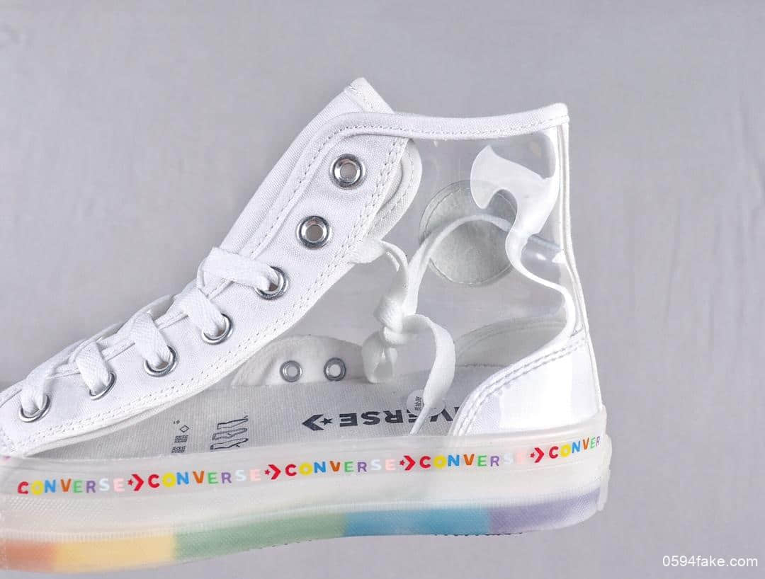 匡威 Converse All Star Light Clear Material HI 19SS真标果冻底高品质半透明高帮休闲板鞋 货号：165661C