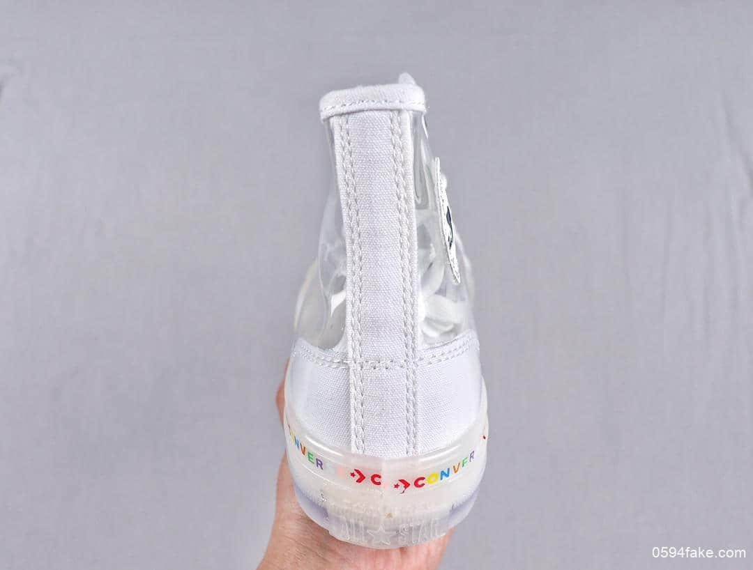 匡威 Converse All Star Light Clear Material HI 19SS真标果冻底高品质半透明高帮休闲板鞋 货号：165661C