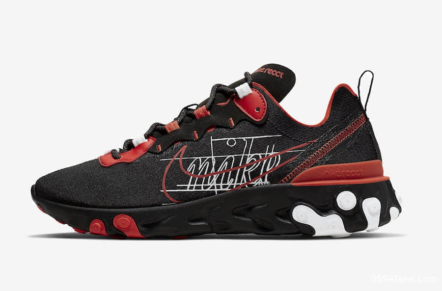 手稿风再度来袭！Nike React Element 55“Script Swoosh”预计将于8月10日发售！ 货号：CK9285-001