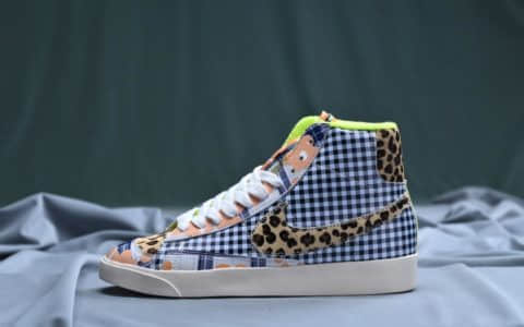 耐克Nike Blazer Mid '77 VNTG 小花经典开拓者高帮板鞋豹纹鸳鸯公司级版本 货号：CJ4239-491