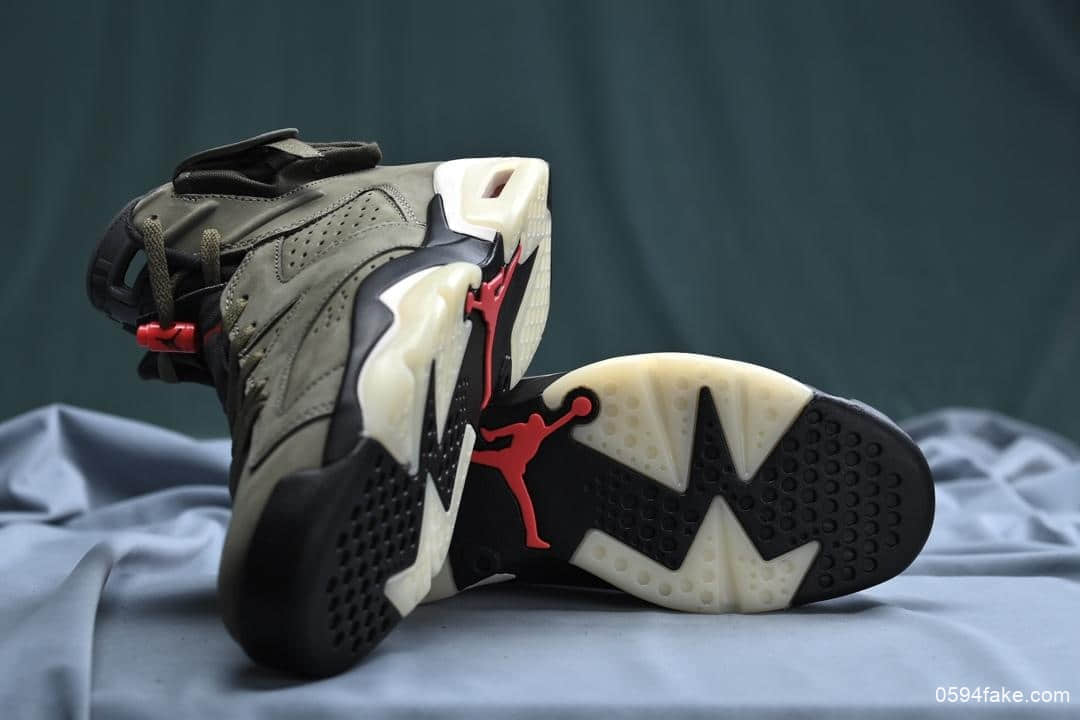 乔丹Travis Scott x Air Jordan 6联名款AJ6高帮男子实战篮球鞋纯原版本区别市面通货版本 货号：CN1084-200
