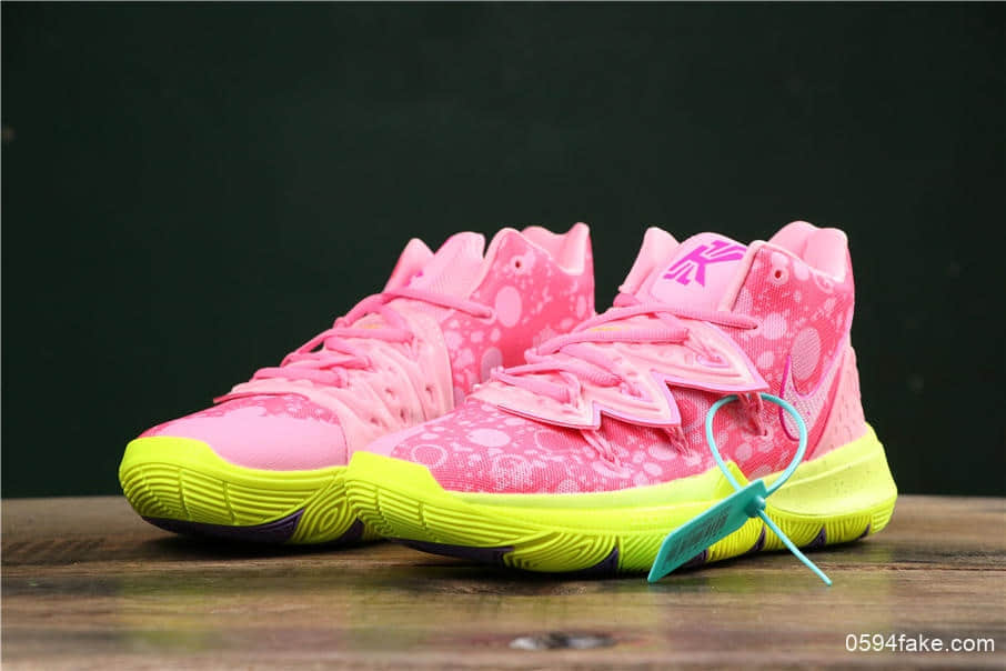 耐克Nike Kyrie 5公司级欧文5官方限定配色透气针织全新实战缓震大底实战欧文5篮球鞋派大星出货 货号：AO2918-065