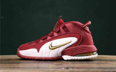 耐克Nike Air Max Penny DB哈达威便士一代酒红白金钩公司级带半码 复古文化篮球鞋情怀战靴 货号：685153-601