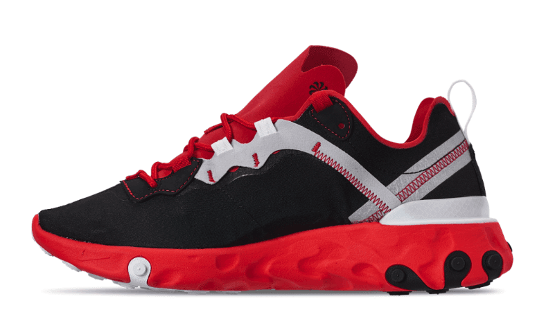 Nike React Element 55迎来新配色！透气纺织鞋面不要太轻便！ 货号：CQ9705-001