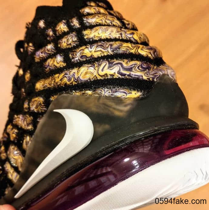 更多细节释出！Nike LeBron 17“ Lakers”将于10月10日发售！ 货号：BQ3177-004