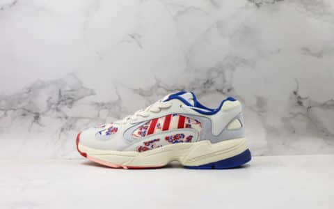 阿迪达斯Adidas Originals Yung-1 Lucky Cloud White纯原版本勇1系列复古休闲运动老爹慢跑鞋米白宝蓝红锦鲤祥云 货号：EE7087