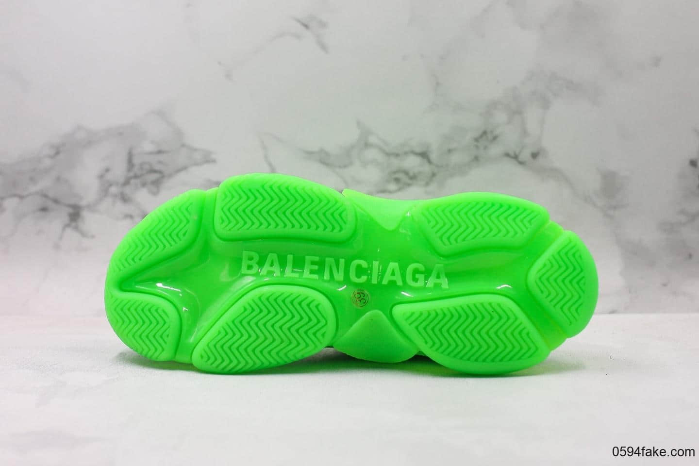 巴黎世家Balenciaga Triple S 2代袜子鞋绿色纯原版本透明气垫鞋双层复合金丝高弹针织网棉全组合氮气大底