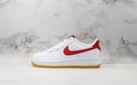 耐克Nike Air Force 1 '07 Low White Gum Blue Void公司级版本海外限定配色白红内置全掌air sole气垫硬质牛剖层移膜革 货号：CI0057-101