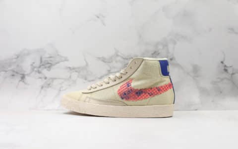 耐克Nike Blazer MID PRM公司级版本中帮开拓者女子秋季蛇纹钩板鞋