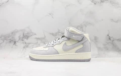 耐克NIKE AIR Force1 mid Premium纯原版本空军一号中帮全新灰老鼠配色休闲板鞋内置气垫原盒原标 货号：596728-307