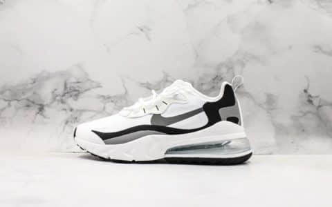 耐克Nike Air Max 270 React White Black Grey270纯原版本瑞亚赛车系列后半掌气垫百搭运动慢跑鞋白灰黑 货号：AQ9087-103