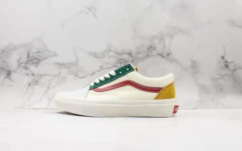 万斯Vans OG Old Skool Vault全新米色红绿结合滑板鞋真标硫化版本原厂钢印原标原盒