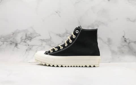 匡威Converse Womens Chuck Taylor All Star Lift Ripple Ox黑白厚底波纹男女款高帮板鞋公司级 货号：559857C