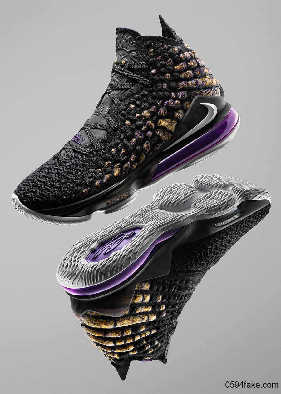 更多细节释出！Nike LeBron 17“ Lakers”将于10月10日发售！ 货号：BQ3177-004