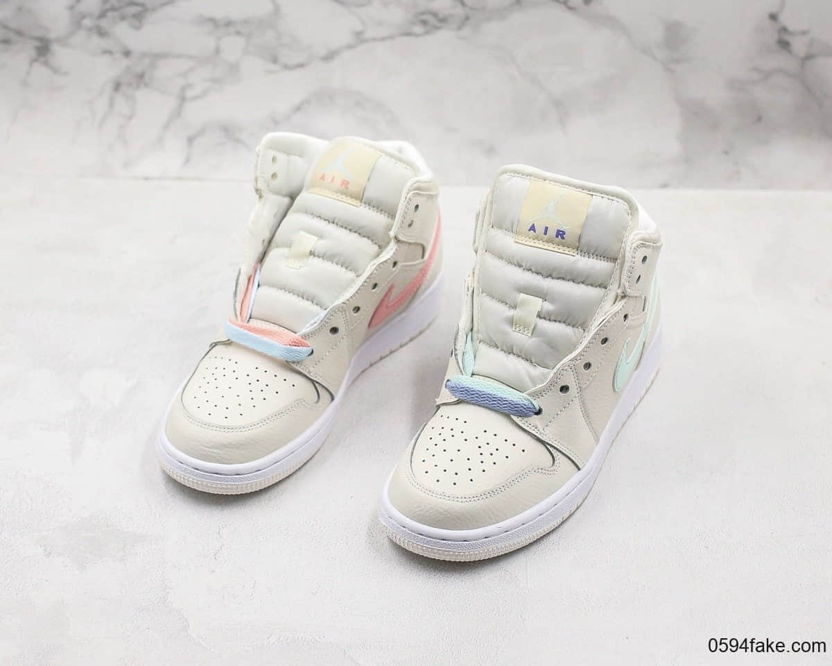 乔丹Air Jordan 1 Mid GS四色鸳鸯彩带公司级版本中帮百搭篮球鞋原装进口皮料原楦成绩版本 货号：555112-035