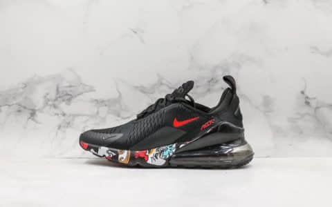 耐克Nike Air Max 270纯原版本真气垫彩绘涂鸦后置半掌大气垫休闲跑步鞋 货号：AH8050-009