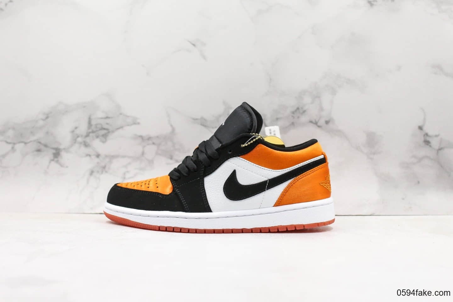 乔丹Air Jordan 1 Low Shattered Backboard纯原版本乔1黑橙丝绸扣碎低帮系列休闲百搭运动板鞋 货号：553558-010