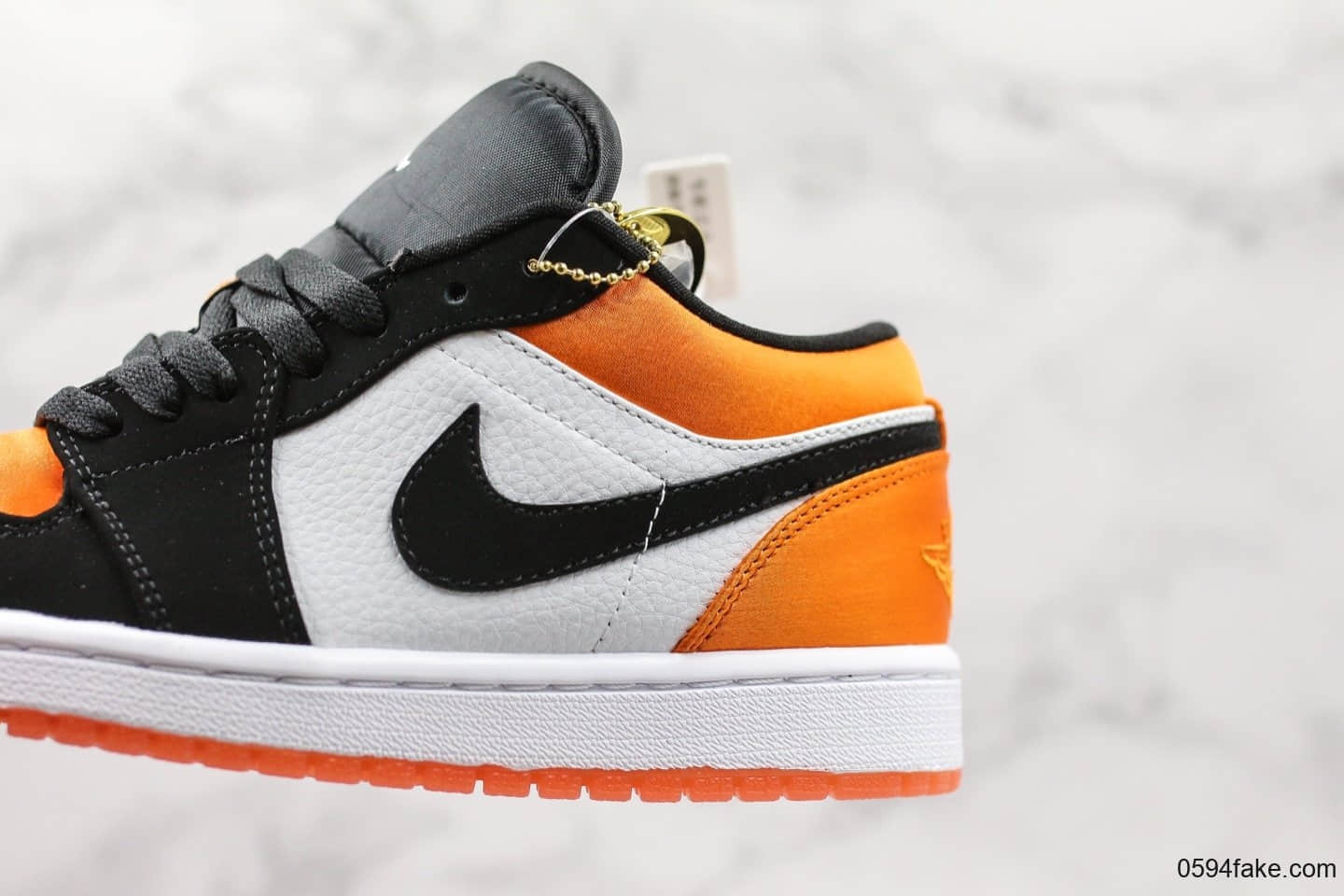 乔丹Air Jordan 1 Low Shattered Backboard纯原版本乔1黑橙丝绸扣碎低帮系列休闲百搭运动板鞋 货号：553558-010