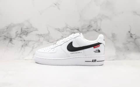 耐克Nike Air force 1 x Supreme x The North Face三方联名空军一号休闲板鞋黑白公司级带半码台湾原材手抓纹皮料 货号：AR3066-100