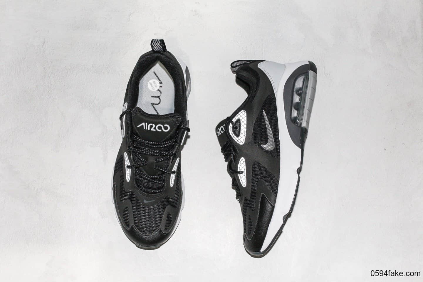 耐克Nike Air Max 200复古气垫鞋休闲跑步鞋黑白公司级官方同步二维码鞋标原盒原标区分通货 货号：BV5485-008