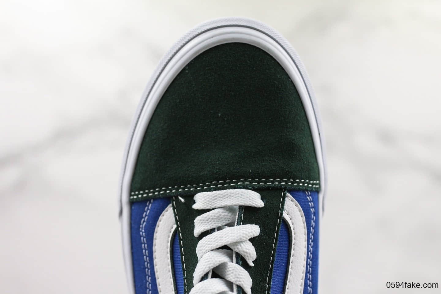 万斯Vans Classic Old Skool蓝绿拼色板鞋硫化低帮休闲鞋男女情侣鞋公司级全新翻盖盒