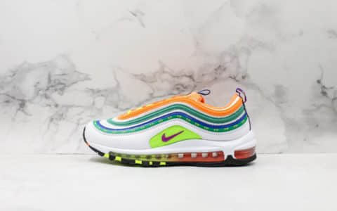 耐克Nike Air Max 97 London Summer of Love纯原版本海外限定配色全掌气垫子弹复古跑步鞋 货号：CI1504-100