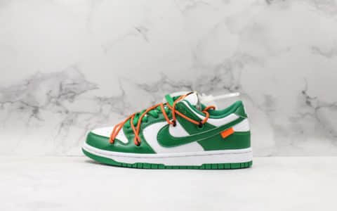 耐克Nike SB Nike SB Dunk Low x OFF-White联名款白绿色纯原版本内置气垫 货号：CT0856-100