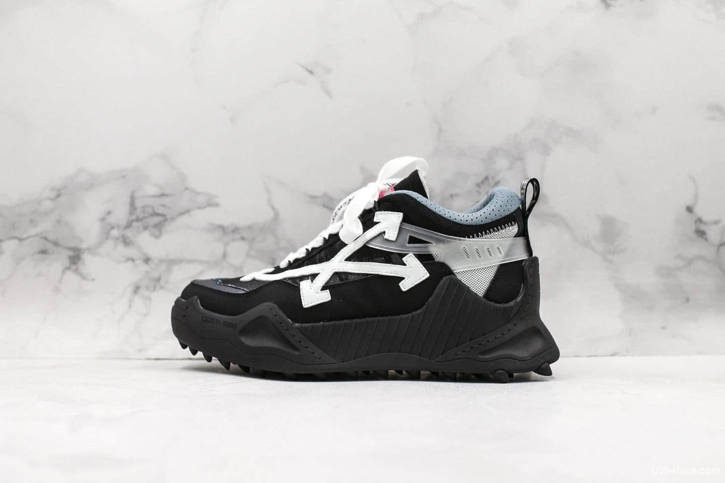 OFF-WHITE c/o ODSY-1000 Sneakers纯原版本复古登山鞋原‎版网眼‎布双拼牛皮所有配件‎均一比‎一‎定制高标‎准工艺透气网‎布海绵‎内里