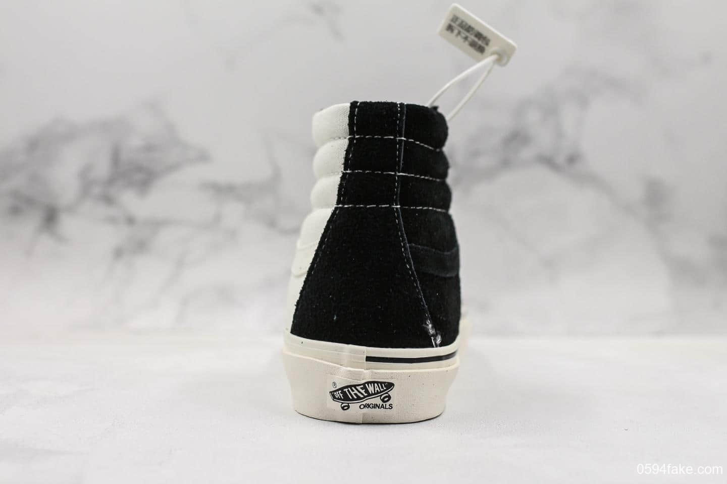 万斯Footpatrol x Vans Vault联名防毒面具真标麂皮阴阳鞋底系列硫化双色围条高帮帆布鞋