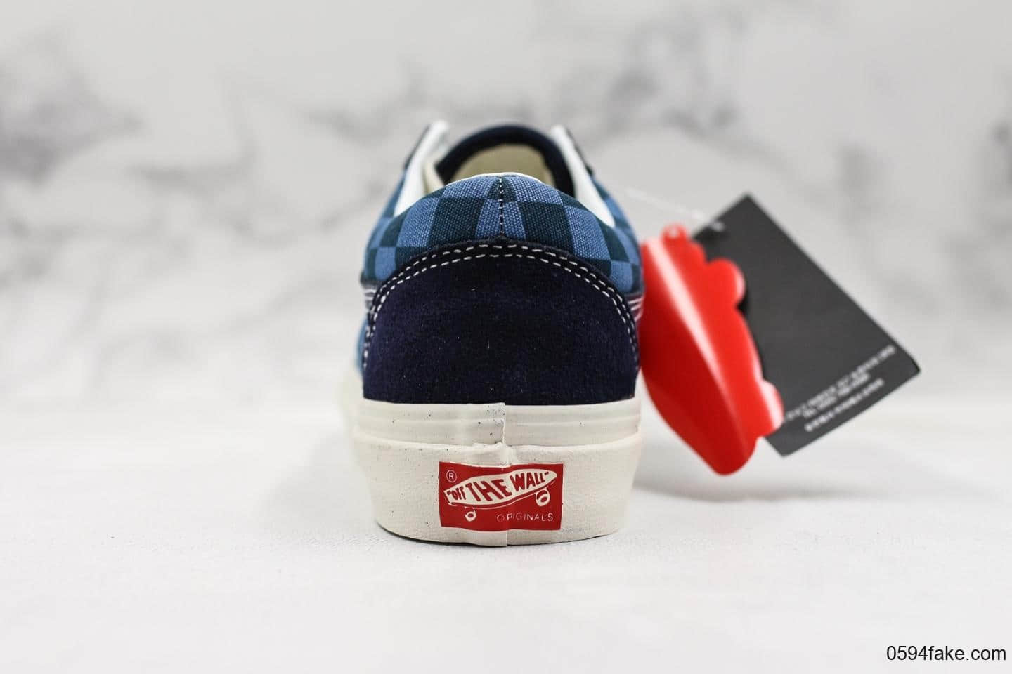 万斯Vans old skool真标硫化版本蓝格子万斯低帮硫化系列蓝色万斯经典外围可充正