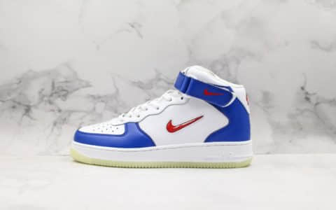 耐克Nike Air Force 1 High GS纯原版本空军一号红色小勾系列原盒配件中底钢印俱全全掌内置气垫 货号：596728-302