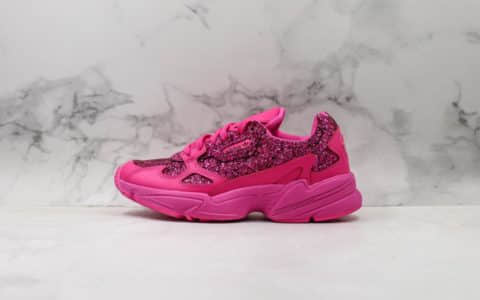 阿迪达斯Adidas Originals Falcon W经典元素夜店亮片粉公司级版本猎鹰复古老爹鞋 货号：BD8077