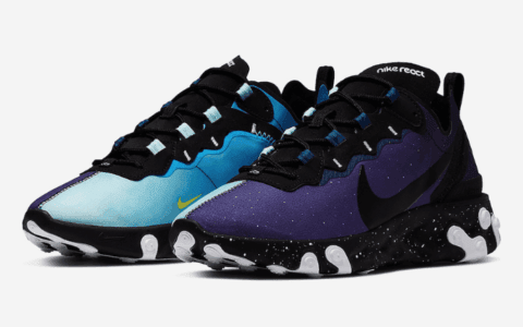 鸳鸯星空配色！这双Nike React Element 55美得窒息！ 货号：CK1410-400