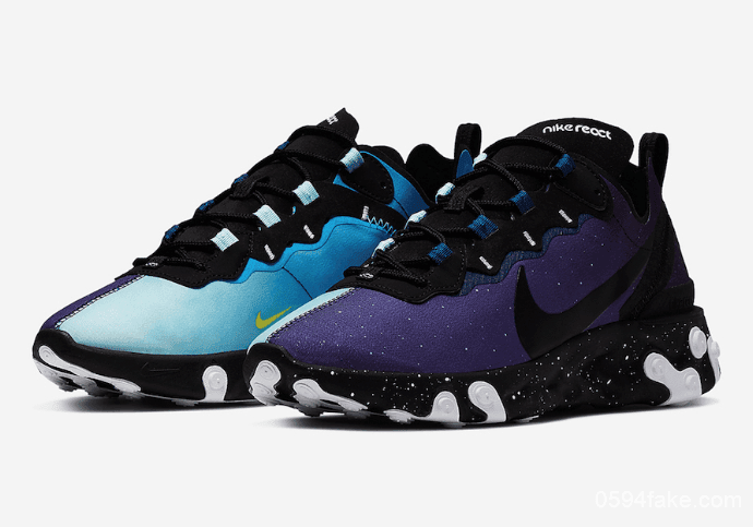 鸳鸯星空配色！这双Nike React Element 55美得窒息！ 货号：CK1410-400