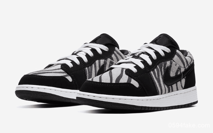 斑马纹点缀！Air Jordan 1 Low GS“Zebra”即将发售！ 货号：553560-057