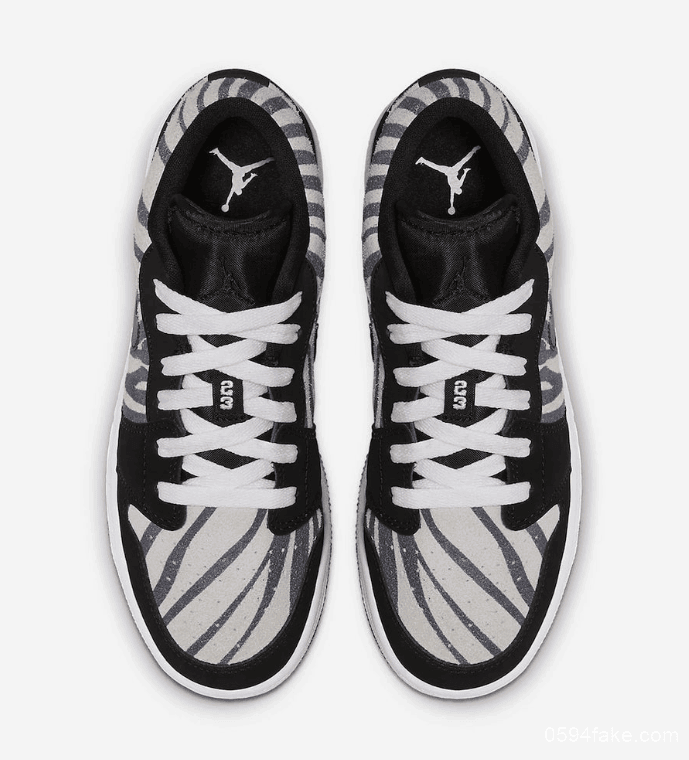 斑马纹点缀！Air Jordan 1 Low GS“Zebra”即将发售！ 货号：553560-057